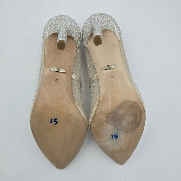 Badgley Mischka Weslee Mesh Crystal Adorned Princess Pumps, Women's Size 6 - Picture 13 of 16